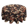 thumbnail image 4 of Camouflage Round Tablecloth 70x70in(178x178cm) – Waterproof Polyester Table Cover with Full Print Design, Wrinkle Resistant & Washable for Kitchen Dining Party Decor, 4 of 6