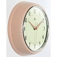 thumbnail image 3 of Infinity Instruments Retro Round Rose Blush Metal 9.5-inch Analog Wall Clock, 3 of 7