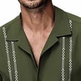 thumbnail image 4 of Afuyipoi Men's Floral Button-Down Shirt,Stylish Print Turn-Down Collar Short Sleeve Army Green XL, 4 of 6