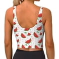 thumbnail image 3 of Lsque Hand Drawn Watermelon Printed Women'S Sports Bra, Compression, Moisture Wicking, High-Impact Sports Bra For Women,Supportive sports bra-Large, 3 of 9