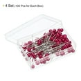 thumbnail image 3 of Unique Bargains Pearlized Sewing Pins Set Stainless Steel Ball Head Needle Red 4 Sets, 3 of 5