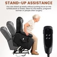 thumbnail image 5 of Dual Motor Power Lift Recliner Chair for Elderly, Infinite Position Lay Flat Lift Chair with Heat and Massage, Extended Footrest, USB Ports, Lumbar Pillow, Cup Holders, Black, 5 of 10