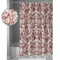 thumbnail image 4 of Farmhouse Red Bathroom Curtain 72 Inch Shower Curtain with Hooks, Vintage Flower Leaf Botanical Plant Waterproof Polyester Bath Curtain Washable Bathtub Curtain 60''x 72'', 4 of 6