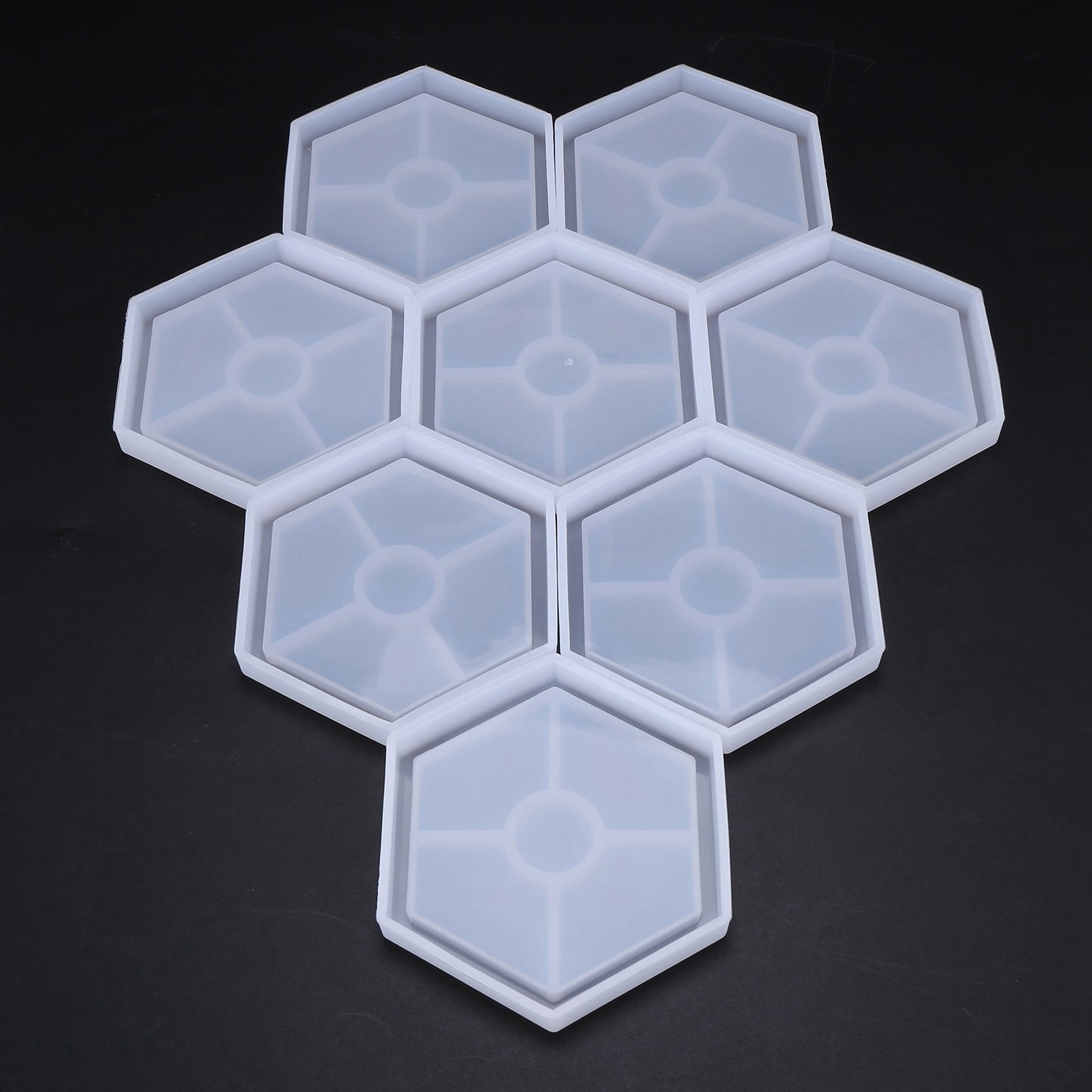 16 Pack Hexagon Silicone Coaster Molds Resin Mold, Epoxy for Casting with Resin, Concrete, Cement