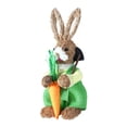 thumbnail image 4 of Figuras de conejo de paja, adornos de Pascua, figura de animal de Pascua, adorno de mesa Zanahoria chico verde, 4 of 9