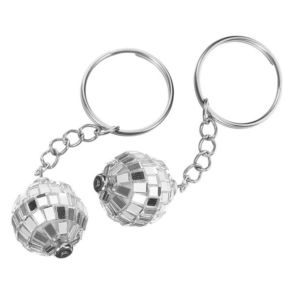 OUNONA 2pcs Disco Ball Keychain Disco Ball Party Favors Keychain 70s Disco Keychain Decors