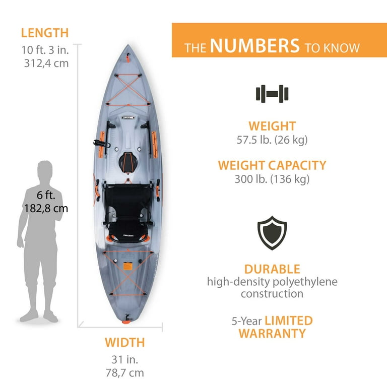 Lifetime Tamarack Pro 123 inch Sit-on-Top Kayak, Eclipse Fusion