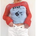thumbnail image 1 of Qmyliery Women's Cropped Tops Solid Color Long Sleeve Knit Cutout Design Streetwear Cover Up Tops,S/M/L, 1 of 2