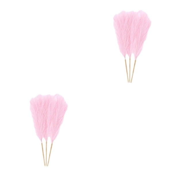 Advancent 3 unids/set suave y duradero Pampas Reed para decoración Bohemia de larga duración flor Artificial rosa claro Rosa claro 2Conjunto