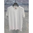 thumbnail image 3 of Nueva camiseta casual de manga corta con cuello redondo y color sólido de algodón de seda de verano para hombre, 3 of 5