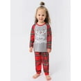 thumbnail image 3 of Yuanyu Christmas Pajamas Sets Matching Family Parent-child PJ's with Letter and Plaid Printed Long Sleeve Tee and Bottom Loungewear, 3 of 11