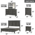 thumbnail image 2 of 6 Piece King Size Bedroom Set, High End Wood Platform Bed Frame with 2 Drawers, 2 Nightstands, Chest, Dresser and Mirror, Wood Bedroom Furniture Sets for Adults, 90''L X 82''W X 64''H, 2 of 10