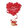thumbnail image 2 of NookHive1 Sheet Valentines Window Cling, 3D Red Love Heart Balloons Window Decals, Double-Sided Glass Stickers for Valentine's Day Decor, 2 of 6