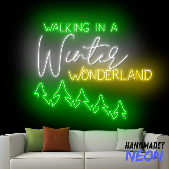 Handmadetneonsign Walking In A Winter Wonderland Neon Sign, Christmas Led Sign, Winter Home Wall Decor 81151