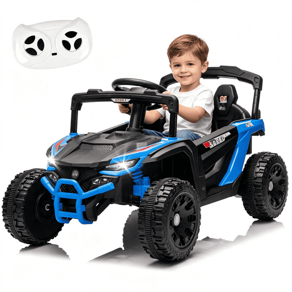 TLUAJFS 24V Ride on Toys for Kids 2-6, 2 Seater Electric UTV Car with Remote Control, Led Lights, Bluetooth, Music,Blue