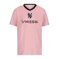 thumbnail image 3 of Messi Boys' Short Sleeve V-Neck Top Candy Pink Size 4, 3 of 4