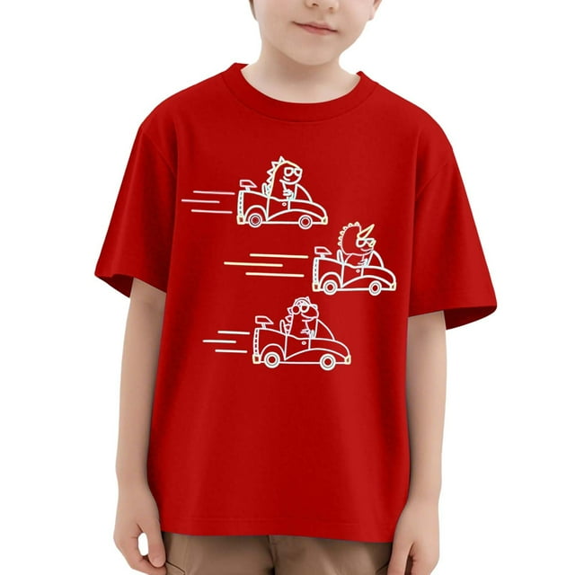 Icvfdpl T-Shirts Filles Rentrée Scolaire, T-Shirts Usage Quotidien Manches Courtes Col Rond Tenues Décontractées Activités d'Été 18 Mois à 8 Ans Mode Urbaine Doux, 6-7 Ans