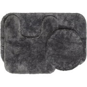 Mainstays Nylon 3 Piece Bath Rug Set, Grey Flannel