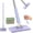 Purple-6 Cloths, variant on Snap Grip Mini Mop, Zero Cloth Changing Mop with Automatic Push Pull Handle,360 Rotating Lazy Mops Wet Dry for Whole House Cleaning,Retractable Gap Dust Cleaner Flat Mops (White-6 Cloths)