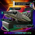 thumbnail image 2 of Twin size Upholstered bed, 360 surround LED function, Buttons/Apps/Remote Control, hydraulic storage bed with USB Type-C charging, Black, PU (Without mattress), 2 of 27