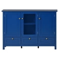 thumbnail image 2 of Miko 45 Inch Wood Accent Buffet Cabinet, 3 Doors and Drawers, Blue Finish, 2 of 5