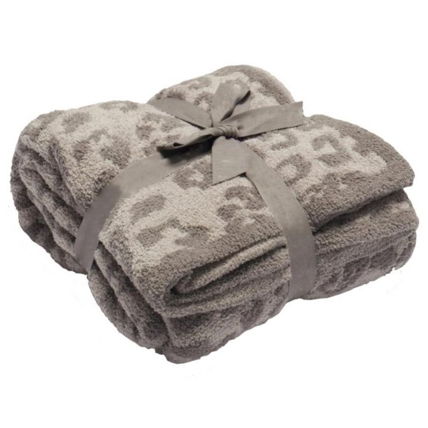 Soft Fuzzy Fluffy Leopard Knitted Throw Blanket,Cozy Plush Fleece Comfy Microfiber Blanket for