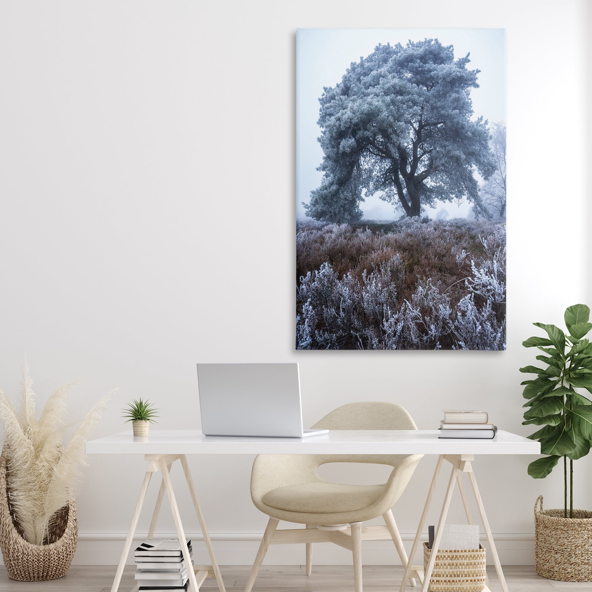 Stupell Industries Frosted Tree in Winter Mist Canvas Wall Art, design by Martin Podt