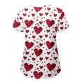 thumbnail image 3 of Wrcnote Valentine Print Scrub Tops for Women Short Sleeve Nurse Uniform V Neck Tunic Pockets T Shirt Blouse, 3 of 3