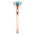 thumbnail image 3 of Clara Pucci 14K Rose Gold 1ct Turquoise Solitaire Ring for Women, 3 of 8