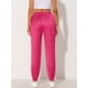 thumbnail image 4 of Pantalones cargo de satén sedoso de tiro alto elástico con cordón para mujer Rosa XL, 4 of 6