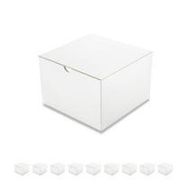 PKGSMART 10 White Small Gift Boxes with Lids, Bridesmaid Proposal Boxes, 6x6x4 inches