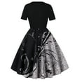 thumbnail image 3 of Hvot&aat 50s Style Dresses for Women Vintage Short Puff Sleeve Square Neck Swing Dress Cocktail Prom Dress, 3 of 6