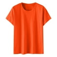 thumbnail image 3 of Vibrex Oversized Summer Solid Color T Shirts for Women Fashion Workout Plus Size Tops Short Sleeve Beach Vacation Gym Clothes Womens Round Neck Causal Fashion Basic Tee Athletic Tops for Women, 3 of 5