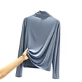 thumbnail image 3 of Womens T Shirts Long Sleeves Crew Neck Slim Fit Basic Tees Casual Spring Outfits Clothes Women Size L, 3 of 3