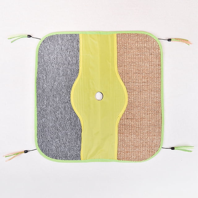 Mat De Arrugada, Diversión De Diseño De Cuadrícula Trasera Garras De Molienda Sisal Sisal Cat Scratcher Mat De Rasguño Multifuncional Reducir El Aburrimiento Con Cuerdas Para