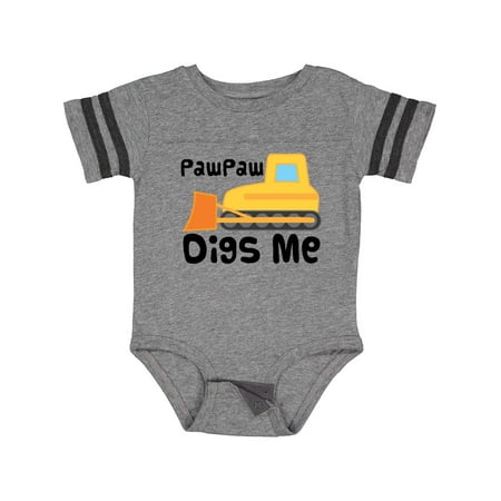 

Inktastic My PawPaw Digs Me Bulldozer Construction Truck Gift Baby Boy Bodysuit