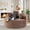 Brown, variant on 55"W Oversized Round Chair Lounge Chaise Indoor, Upholstered Comfy Circle Sofa Armchair, Modern Cozy Boneless Foam Floor Reading Chair for Living Room, Bedroom, No Assembly Required(Corduroy, Grey)