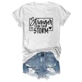 thumbnail image 4 of Ankishi Funny Womens T Shirts Stronger Than The Storm Fashion Casual T Shirt Summer Loose Fit Clothes for Travel Dating, 4 of 7