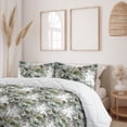 thumbnail image 2 of Ambesonne Nature Down Alternative Quilt Comforter, Vintage Botany Composition, Twin, Khaki and Fern Green, 2 of 5