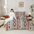 thumbnail image 4 of Castle Fairy Kids Teens Bohemian Aztec Twin Comforter Sets,Grey Red Bedding Set, 4 of 8