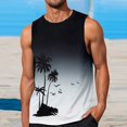 thumbnail image 2 of XIAOCHA Tree Print Tank Top For Men Round Neck Sleeveless Gradient Casual Beach Vest, 2 of 4