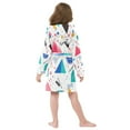 thumbnail image 7 of FORMRS Niños Bathrobe Unisex Hooded Robe Soft Plush Pajamas Sleepwear, Size 7-9T, Green Retro Triangles, 7 of 7
