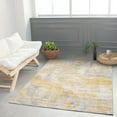 thumbnail image 4 of Lela Collection Abstract Polyester Rug 7'6" x 10'6" - Blue/Gold, 4 of 5