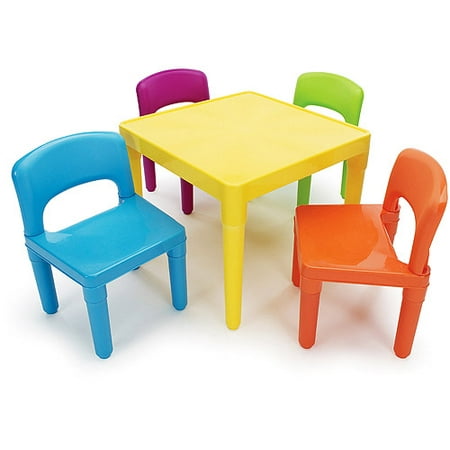 Tot Tutors Kids Plastic Table And 4 Chairs Set Multiple Colors