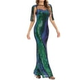 thumbnail image 3 of SWSMCLT Women's Sequin Dress Tassel Maxi Prom Bodycon Evening Gown Elegant Formal Hoco Sleeveless Cocktail Bridesmaid Long Dresses Full-Length Homecoming Party Crew Neck Green 10, 3 of 5