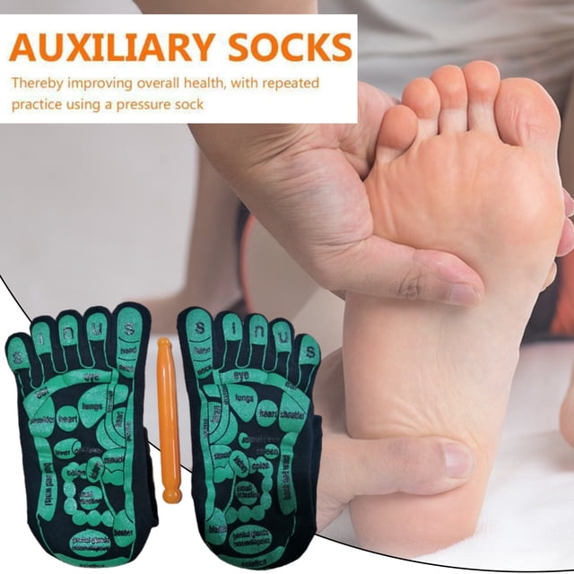 YAOBAMM Health Care Socks 1 Set Acupoint with Serenity Steps Legible Foot Acupuncture Point Printed Elastic Massage to Promote