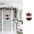 thumbnail image 1 of Wooden Hanging Sign Home Wall Red Berry Checkered Doorplate, 1 of 5
