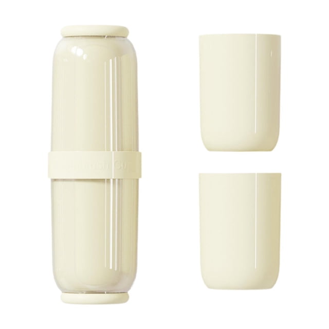 Portacepillos de dientes, Estuche de viaje para cepillos de dientes con tapa, Contenedor para cepillos de dientes, 4 piezas amarillas
