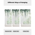 thumbnail image 4 of Green Leaves Swag Valances for Windows, Watercolor Spring Eucalyptus Branches Rod Pocket Sheer Valances for Large Windows, Swag Toppers Light Filtering for Kitchen Living Room 2 Panels 36''x45'', 4 of 6