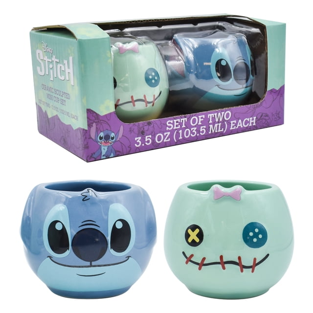 Mini Tazas Fun Kids Disney Stitch y Trapos 103 ml Juego de 2 tazas de Cerámica